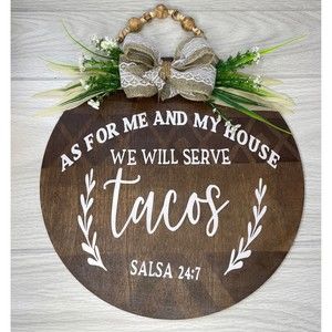 Rustic wood sing taco sauce [ 24/7 ]  /  Wall decor sign / farmhouse style sign